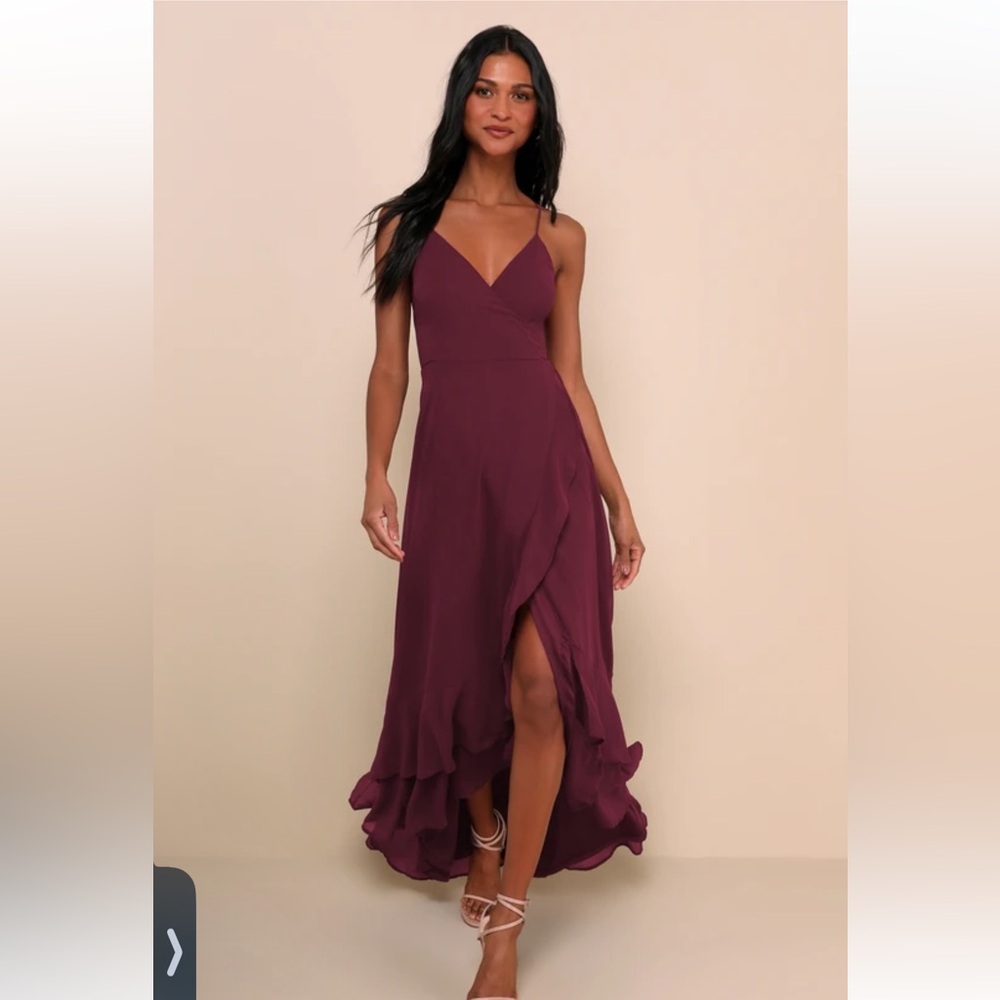 LULU'S "IN LOVE FOREVER" LACE UP HIGH-LOW MAXI DRESS SIZE XS NWT